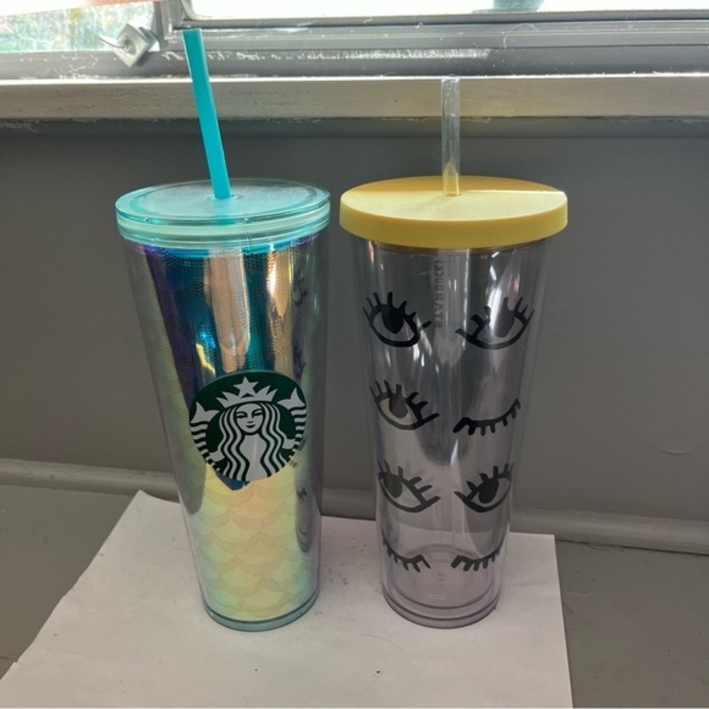 2020 Starbucks Iridescent Mermaid Scales 24oz 2017 Tumbler with Winky eyes 24oz